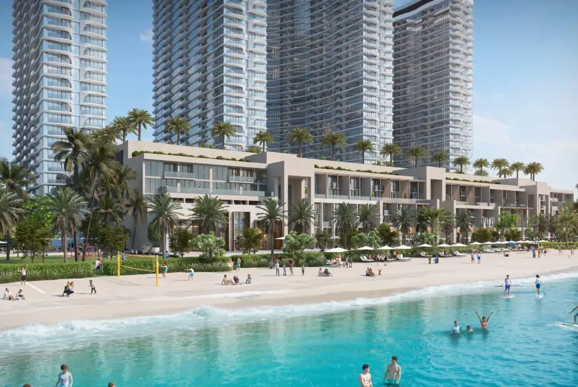 Luxurious beachfront Address Point Properties with high-rise towers and scenic sea views.