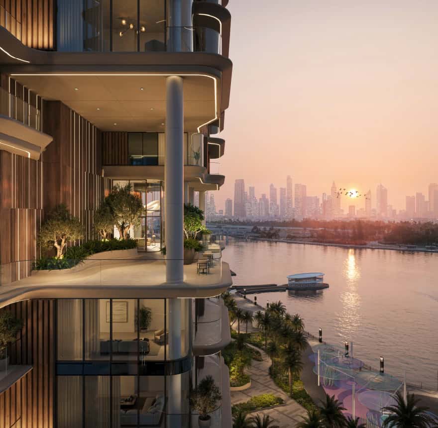 Luxurious waterfront apartment at Address Point Properties with panoramic city views.