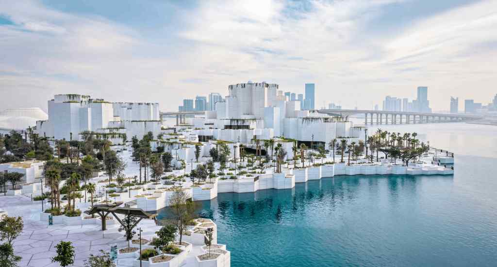 Natural History Museum Abu Dhabi on the Saadiyat Island waterfront in the Saadiyat Cultural District