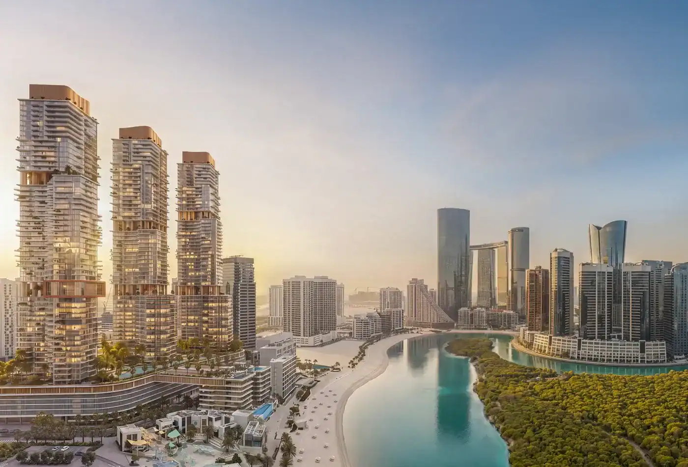 Bab Al Qasr Beach Resort Residence 77 towers along the beach on Al Reem Island, Abu Dhabi