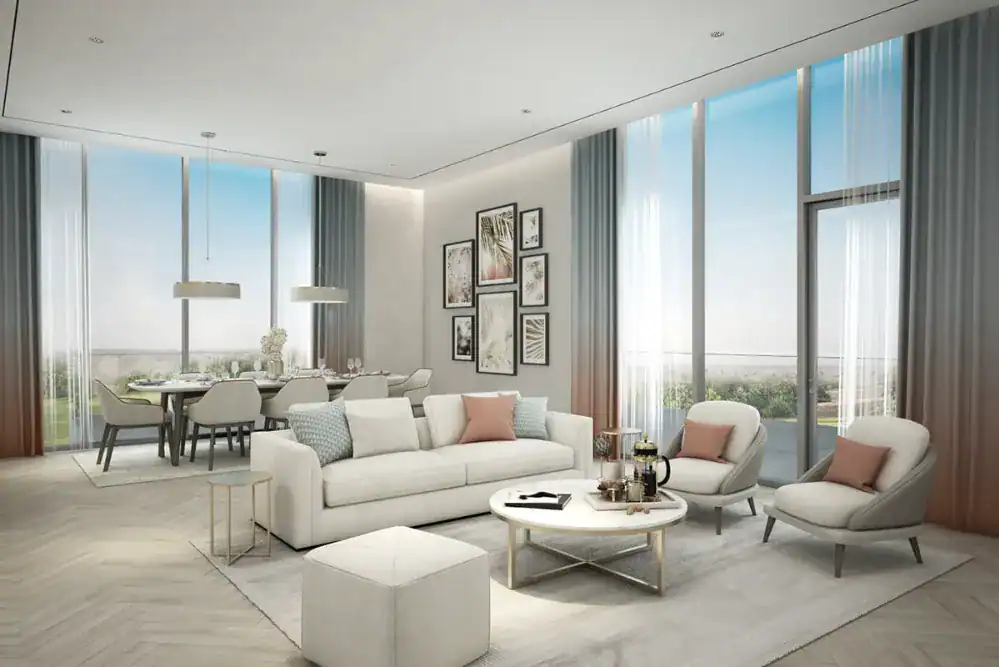 Living room in a Jubail Island apartment developed by LEAD