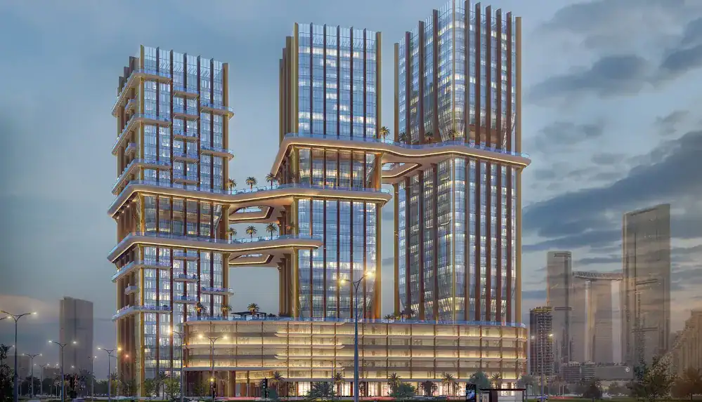 Radiant Bridges Towers linked by sky bridges on Al Reem Island