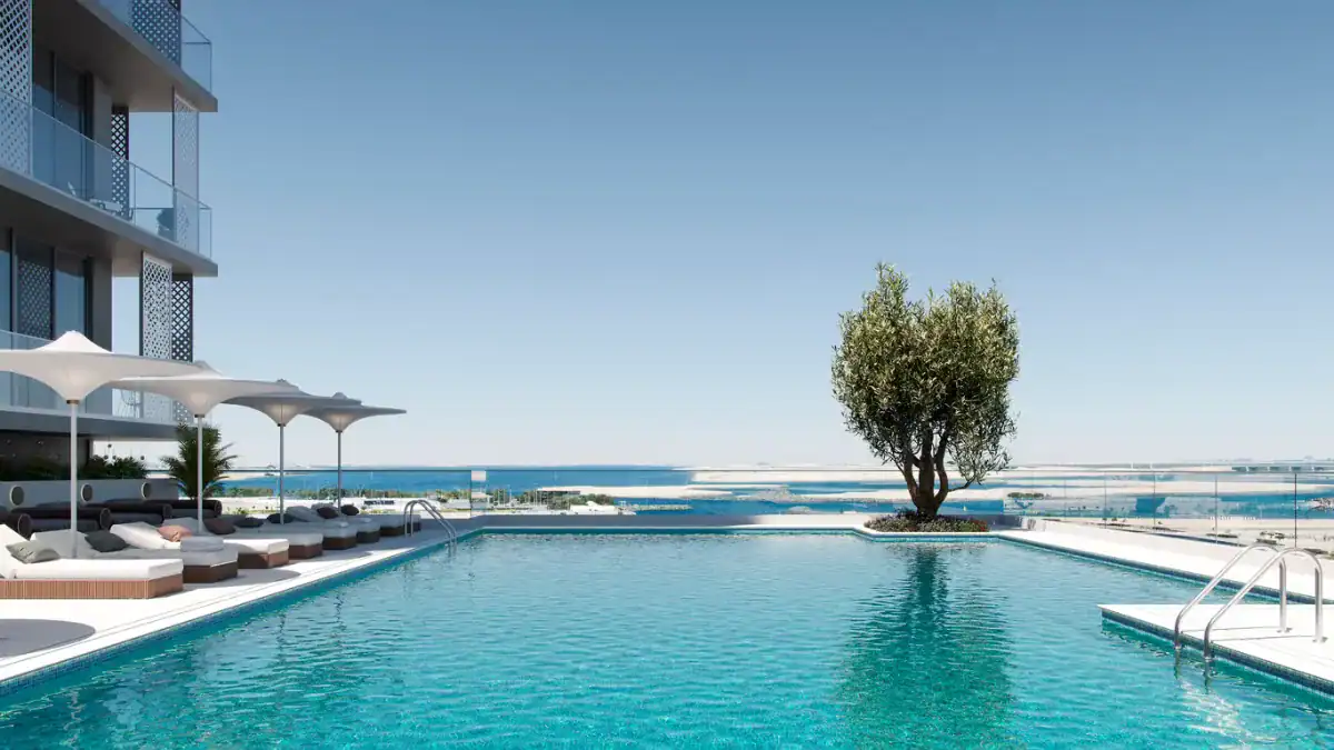 Reem Eleven rooftop pool deck on Al Reem Island
