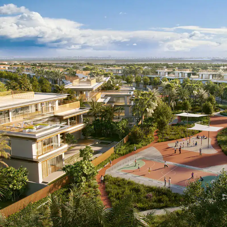 Villas and sports courts at Reem Hills by Modon on Reem Island